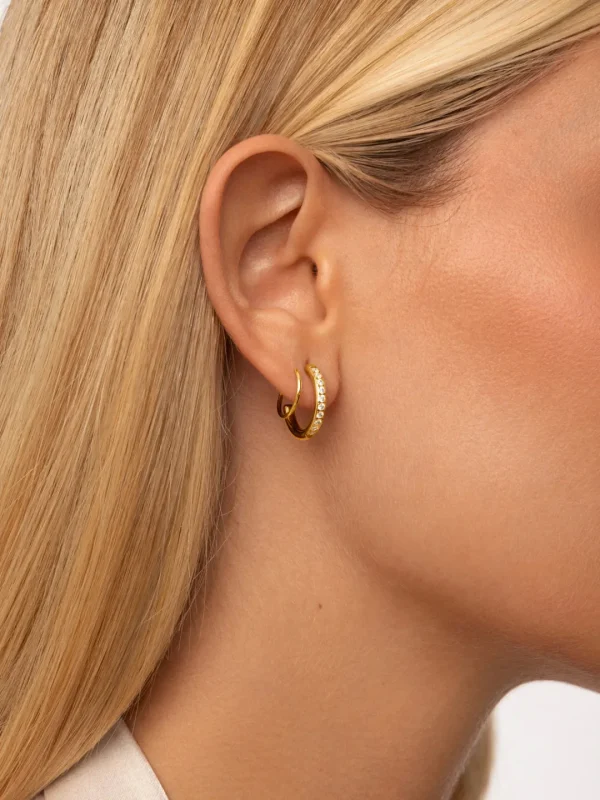 Best SINGULARU Pendientes Swirl Acero Baño Oro