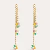 Clearance SINGULARU Pendientes Triple Candy Acero Baño Oro