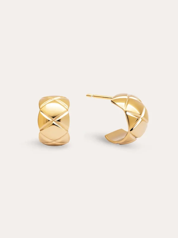 Hot SINGULARU Pendientes Tweed Acero Baño Oro