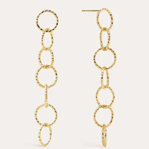 Discount SINGULARU Pendientes Twist Circles & Circles Baño Oro