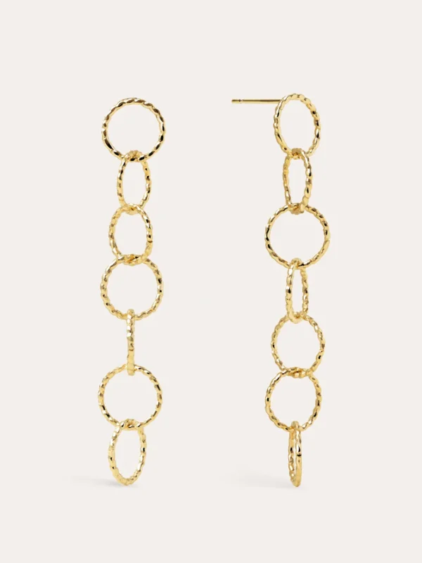 Discount SINGULARU Pendientes Twist Circles & Circles Baño Oro