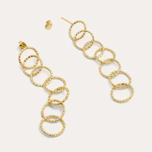 Discount SINGULARU Pendientes Twist Circles & Circles Baño Oro