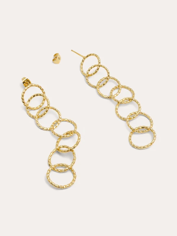 Discount SINGULARU Pendientes Twist Circles & Circles Baño Oro