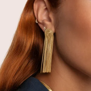 Fashion SINGULARU Pendientes Waterfall Acero Baño Oro