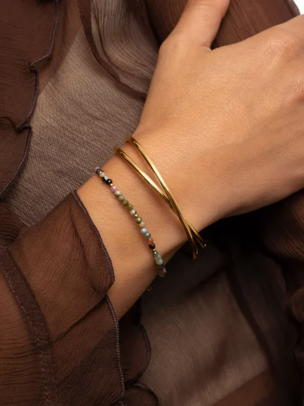 Discount SINGULARU Pulsera Altea Dots Tourmaline Syra Acero Baño Oro