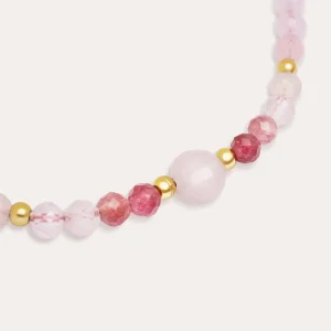 Sale SINGULARU Pulsera Amulet Rose Quartz Acero Baño Oro