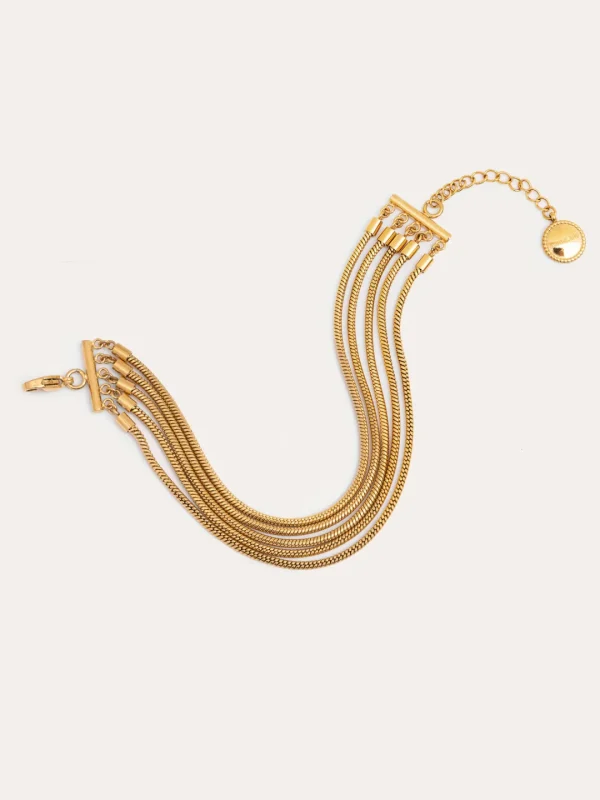 Online SINGULARU Pulsera Cleopatra Acero Baño Oro