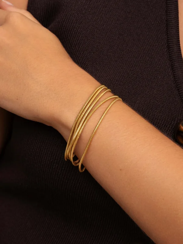 Online SINGULARU Pulsera Cleopatra Acero Baño Oro