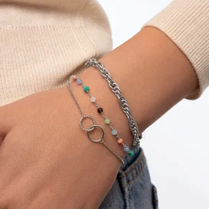 Online SINGULARU Pulsera Crystals Colors Plata