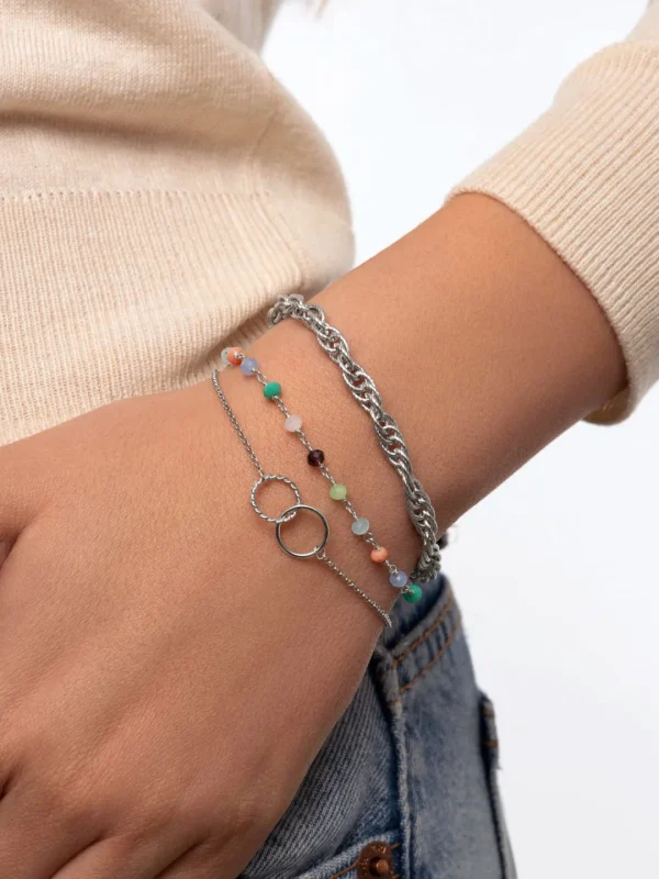 Online SINGULARU Pulsera Crystals Colors Plata
