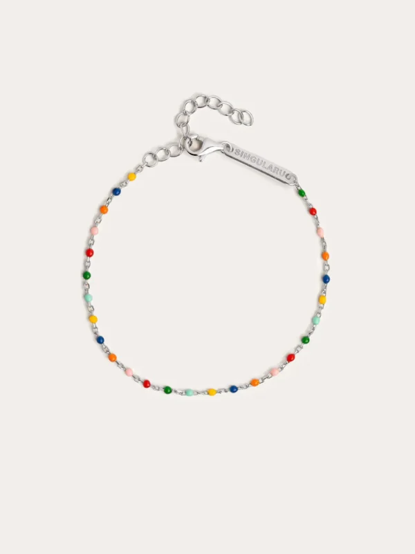 Clearance SINGULARU Pulsera Dots Colors Enamel Plata