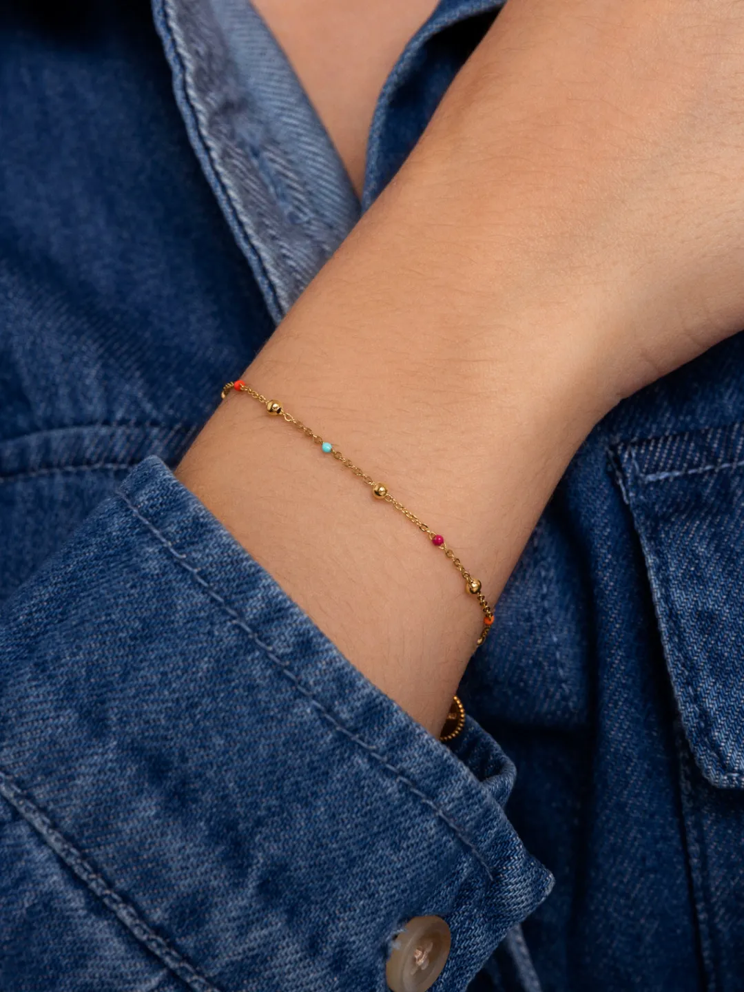 pulsera_dots_l_colors_ena_1.webp Hot SINGULARU Pulsera Dots L Colors Enamel Acero Baño Oro