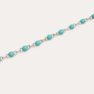 Discount SINGULARU Pulsera Dots Turquoise Enamel Plata