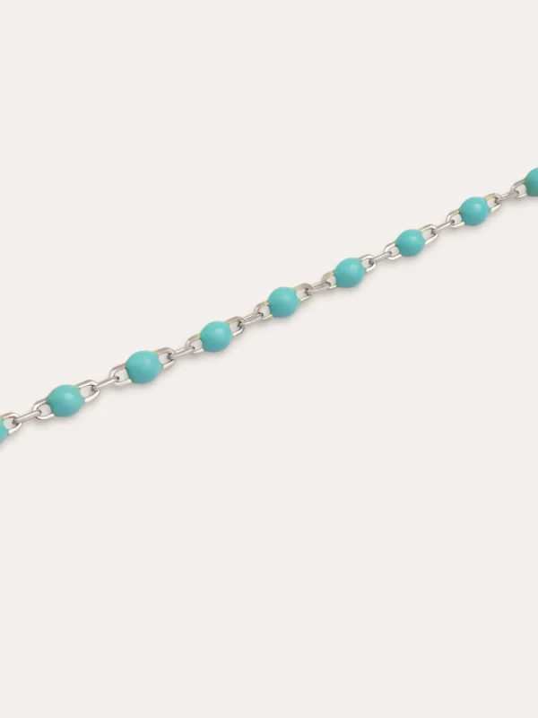Discount SINGULARU Pulsera Dots Turquoise Enamel Plata