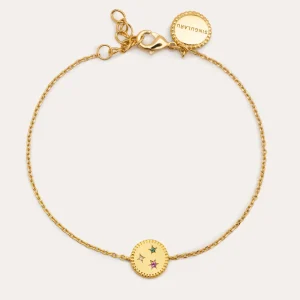 Fashion SINGULARU Pulsera Medallion Spark Color Baño Oro