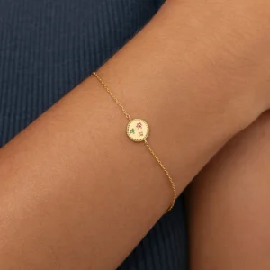 Fashion SINGULARU Pulsera Medallion Spark Color Baño Oro