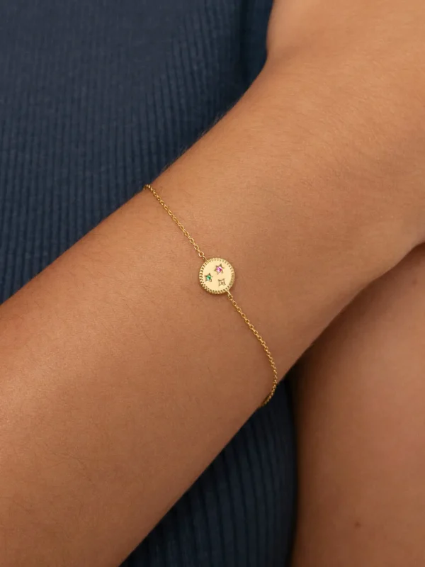 Fashion SINGULARU Pulsera Medallion Spark Color Baño Oro