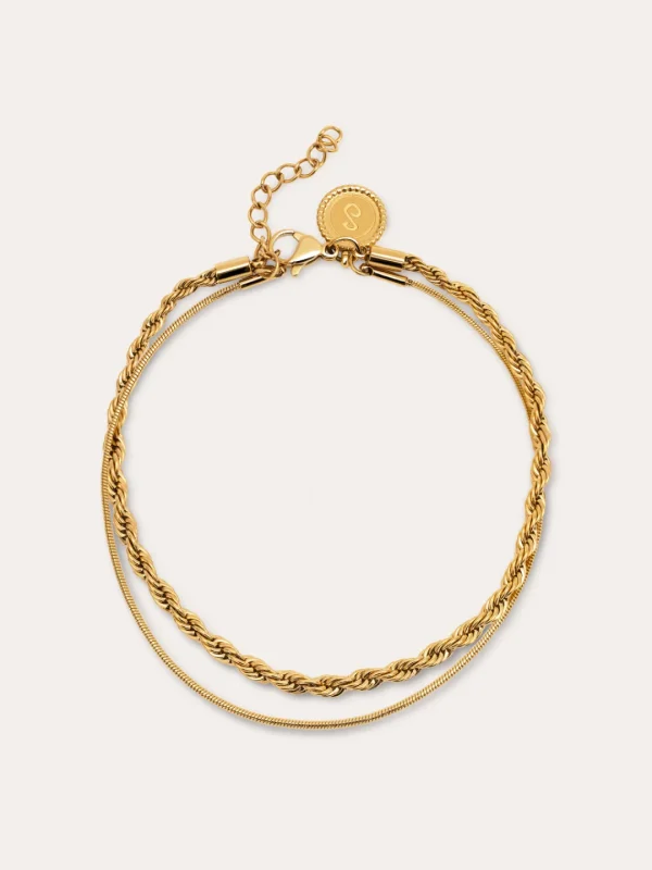 Clearance SINGULARU Pulsera Nautic Acero Baño Oro