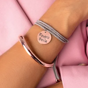 Fashion SINGULARU Pulsera Personalizada Dream Chic Gris Oscuro Plata Baño Oro Rosa