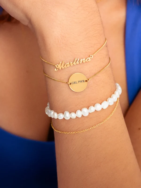Online SINGULARU Pulsera Personalizada Moon Plata Baño Oro