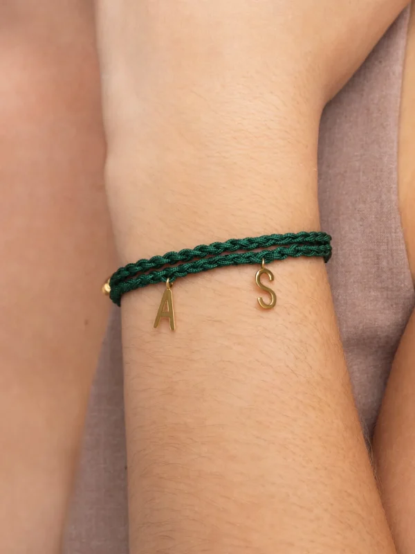 Best SINGULARU Pulsera Personalizada Pine Letters Plata Baño Oro