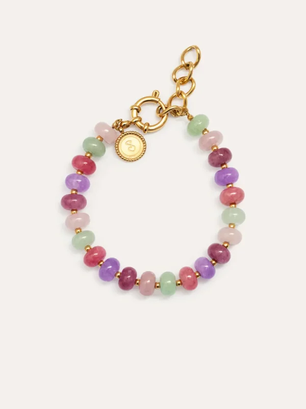 Discount SINGULARU Pulsera Spring Stones Acero Baño Oro