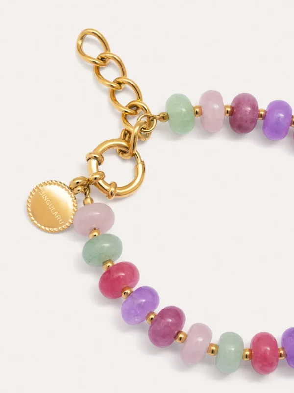 Discount SINGULARU Pulsera Spring Stones Acero Baño Oro