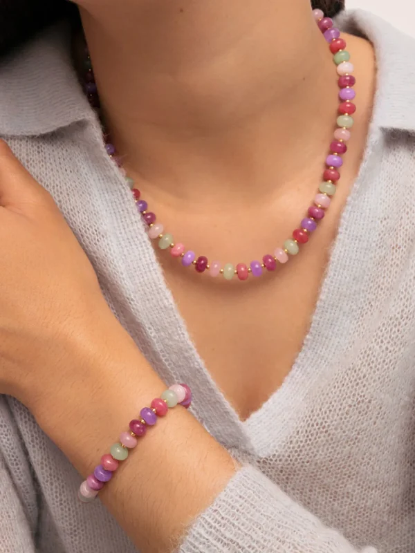 Discount SINGULARU Pulsera Spring Stones Acero Baño Oro