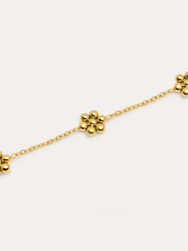 Clearance SINGULARU Pulsera Tiny Daisy Acero Baño Oro