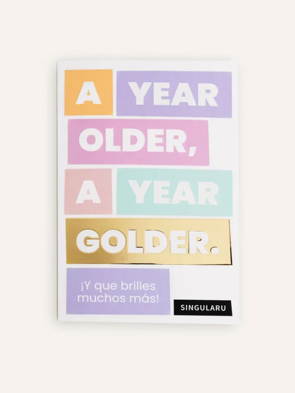 Best SINGULARU Tarjeta Cumpleaños Golder